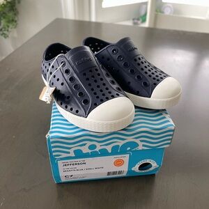 NEW with tags. Toddler Native Shoes. Navy/white, size C6